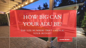 Detached backyard ADU behind a single-family home in Long Beach, showing how ADU size affects building cost