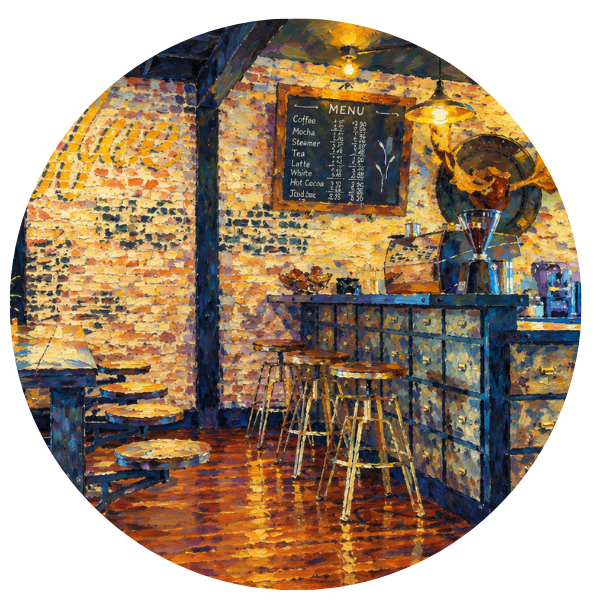 Coffee house interior, a commercial tenant improvement project in Signal Hill / Long Beach