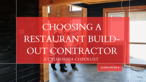 Business owner and contractor reviewing a vacant California storefront before a restaurant build-out